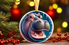 Icy Wall Hippo Digital Painting Sublimation PNG Product Image 2