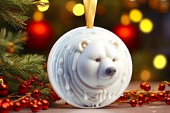 Melting 3D Polar Bear Christmas Ornament PNG Product Image 3
