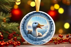 Icy Wall Duck Digital Painting Sublimation PNG Product Image 1