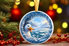 Icy Wall Duck Digital Painting Sublimation PNG Product Image 3