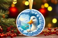 Icy Wall Duck Painting Sublimation PNG Product Image 2