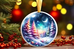 Round Melting Winter Scene Class Ball Ornament PNG Product Image 1