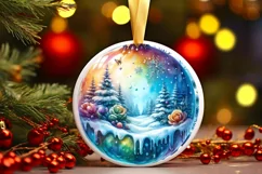 Round Melting Winter Scene Class Ball Ornament PNG Product Image 3