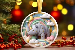 Round Christmas Ornament Sublimation|Clipart Product Image 3