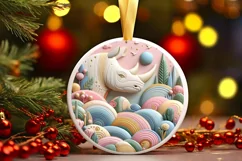 Round Christmas Ornament Sublimation|Clipart Product Image 3