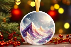 Pastel Winter Scene Ornament Sublimation PNG Product Image 2