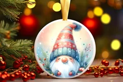 Colorful Gnome Christmas Ornament PNG Product Image 2
