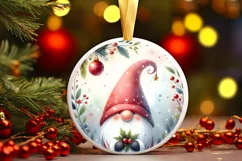 Colorful Gnome Christmas Ornament PNG Product Image 3