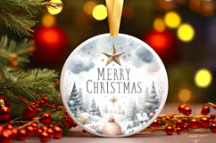 Round Christmass Ornament Sublimation|Clipart Product Image 1