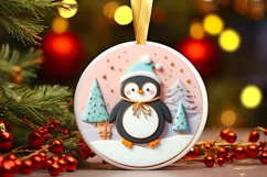 Round Christmas Ornament Sublimation|Clipart Product Image 1
