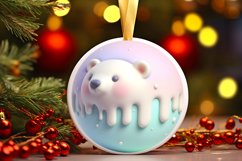 3D Polar Bear Christmas Ornament PNG Product Image 3
