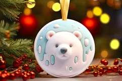 Polar Bear Christmas Ornament PNG Product Image 1