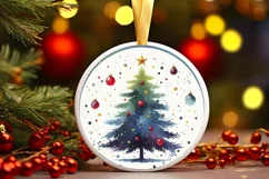 Colorful Tree Christmas Ornament PNG Product Image 1