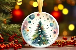 Colorful Tree Christmas Ornament PNG Product Image 1