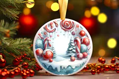Round Christmass Ornament Sublimation|Clipart Product Image 1