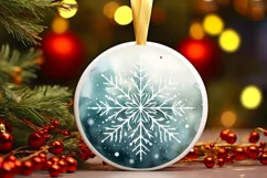 Colorful Snowflake Christmas Ornament PNG Product Image 2