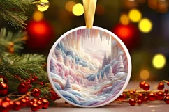 Winter Scene Christmas Ornament PNG Product Image 1