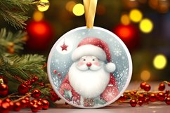 Santa Round Ornament Sublimation PNG Product Image 3