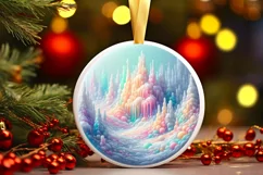 Pastel Molten Candy Winter Scene PNG Product Image 2