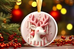 Melting 3D Polar Bear Christmas Ornament PNG Product Image 1
