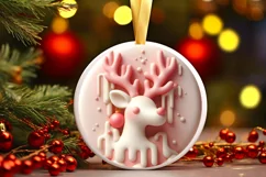 Melting 3D Polar Bear Christmas Ornament PNG Product Image 3