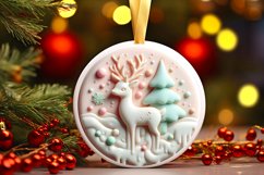 Melting 3D Polar Bear Christmas Ornament PNG Product Image 1