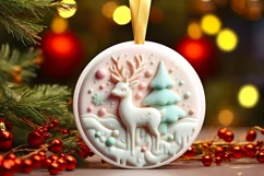 Melting 3D Polar Bear Christmas Ornament PNG Product Image 1