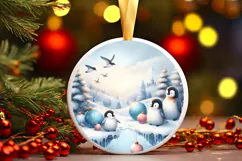 Round Christmass Ornament Sublimation|Clipart Product Image 1