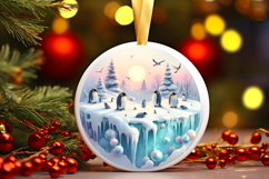 Round Christmass Ornament Sublimation|Clipart Product Image 1