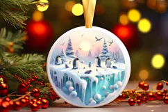 Round Christmass Ornament Sublimation|Clipart Product Image 1