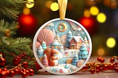 Round Christmas Ornament Sublimation|Clipart Product Image 3
