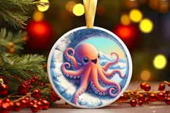 Snow Wall Octopus Digital Painting Sublimation PNG Product Image 2