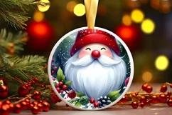 Round Christmas Gnome Ornament PNG Product Image 1