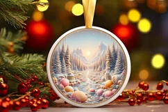 Pastel Molten Candy Winter Scene PNG Product Image 2