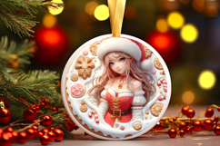 Round Christmass Ornament Sublimation|Clipart Product Image 1