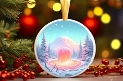 Winter Scene Digital Painting Christmas Ornament Product Image 2