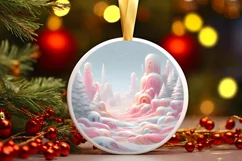 Winter Scene Digital Painting Christmas Ornament Product Image 3
