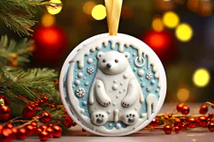 Round Christmass Ornament Sublimation|Clipart Product Image 1
