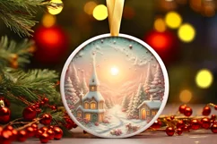 Christmass Scene Digital Painting Christmas Ornament Product Image 2