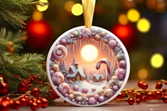 Christmass Scene Digital Painting Christmas Ornament Product Image 3