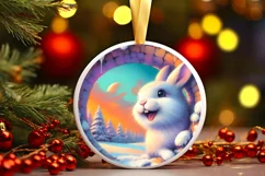 Snow Wall Rabbit Digital Painting Sublimation PNG Product Image 2