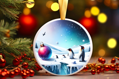 Round Christmass Ornament Sublimation|Clipart Product Image 1