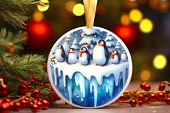 Round Christmass Ornament Sublimation|Clipart Product Image 1