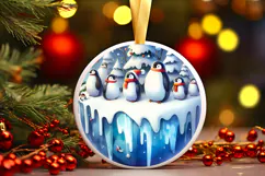 Round Christmass Ornament Sublimation|Clipart Product Image 1