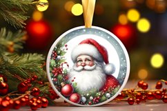 Santa Round Ornament Sublimation PNG Product Image 1