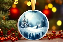 Round Melting Winter Scene Class Ball Ornament PNG Product Image 1