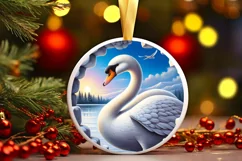 Snow Swan Wall Painting Sublimation PNG Product Image 2