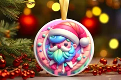 Santa's Boy Ornament Sublimation PNG Product Image 3