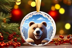 Snow Bear Wall Painting Sublimation PNG Product Image 2