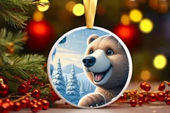 Snow Bear Wall Painting Sublimation PNG Product Image 3